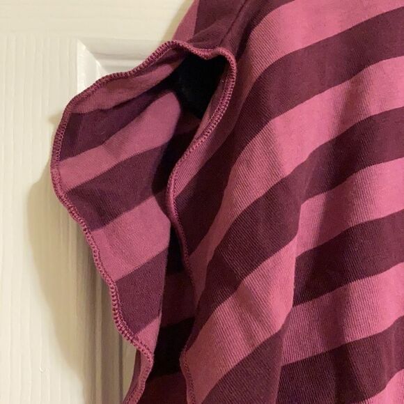 Ella Moss Purple Striped V Neck Side Tie Top - Picture 5 of 6